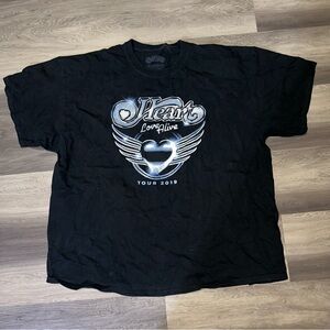 Heart 2019 Love Alive Concert Short Sleeve Black Tour T-Shirt Top XXL RARE HTF
